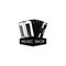 Accordion musical instrument. Music shop logo. Music store label emblem. Vector.