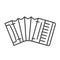 Accordion thin line icon, Music instruments concept, Classical bayan sign on white background, harmonic icon in outline