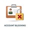 Account Blocking icon. 3d illustration from banking collection. Creative Account Blocking 3d icon for web design