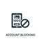Account Blocking icon. Monochrome simple Banking icon for templates, web design and infographics