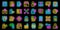 Account blocking icons set vector neon