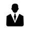 Account, client, employer icon. Black vector graphics
