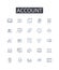 Account line icons collection. Balance Sheet, Financial Statement, Ledger Account, Asset Record, Balance Register