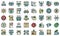 Account manager icons set vector flat