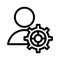 Account setting vector thin line icon