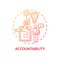 Accountability red gradient concept icon