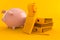 Accountancy background with piggy bank