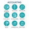 Accountant or Accounting Icon Set - money, accountant and figures images