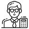 accountant icon, single avatar vector illustration