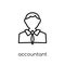 Accountant icon. Trendy modern flat linear vector Accountant icon on white background from thin line Professions collection