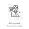 accountant icon vector from professions and occupation collection. Thin line accountant outline icon vector illustration. Linear