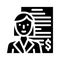 Accountant woman job glyph icon vector illustration