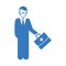 Accounted, male figure, gentleman icon. Blue color vector