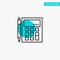 Accounting, Account, Calculate, Calculation, Calculator, Financial, Math turquoise highlight circle point Vector icon