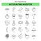 Accounting Auditor Line Icon Set - 25 Dashed Outline Style