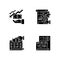 Accounting black glyph icons set on white space