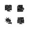 Accounting black glyph icons set on white space