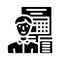accounting boss glyph icon vector illustration