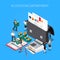 Accounting Department Isometric Composition