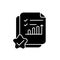 Accounting document black glyph icon