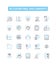 Accounting documents vector line icons set. Accounts, Vouchers, Ledgers, Journals, Invoices, Receipts, Payables