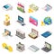 Accounting Isometric Icons Set