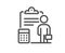 Accounting line icon. Realtor service sign. Vector