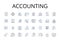 Accounting line icons collection. Marketing, Sales, Economics, Management, Finance, Insurance, Banking vector and linear