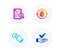 Accounting report, Cold-pressed oil and Rotation gesture icons set. Dermatologically tested sign. Vector