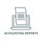 Accounting reports line icon, vector. Accounting reports outline sign, concept symbol, flat illustration