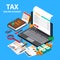 Accounting Tax Isometric Composition