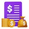 Accounts receivable 3d rendering isometric icon.