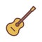 Accoustic guitar thin outline icon. Vector illustration