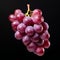 Accurate And Detailed Red Grapes On Black Background