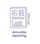 Accurate reporting icon, ESG Governance concept. Vector illustration isolated on a white background.