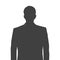 Accurate silhouette of a man for profile picture. Grey silhouette of a man waist-deep with a neat hairstyle on white