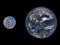 Accurate size comparison of Earth and Mercury. Planets of Solar System