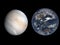 Accurate size comparison of Earth and Venus. Planet of Solar System