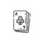 Ace of clubs card line icon