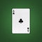 Ace of clubs on a green poker background. Gamble. Playing cards