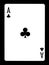 Ace of clubs playing card,