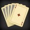 Ace of diamonds and four cards - vintage playing cards vector illustration