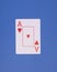 Ace of Heart Ace Playing card ,on blue