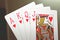Ace, king, queen, jack of heart high cards in a row