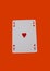 Ace playing card. Gambling card. Game. playing card