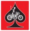 Ace of Spades with Skeleton Biker design