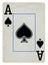 Ace of Spades Vintage playing card isolated on white