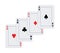 Aces hand cascade playing cards