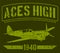 Aces High WWII airplane 1940 vintage art