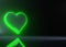 Aces playing cards symbol hearts with futuristic green glowing neon lights isolated on the black background